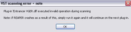 Entrancer bug report (VGER version Reaper load error message).jpg